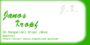 janos kropf business card